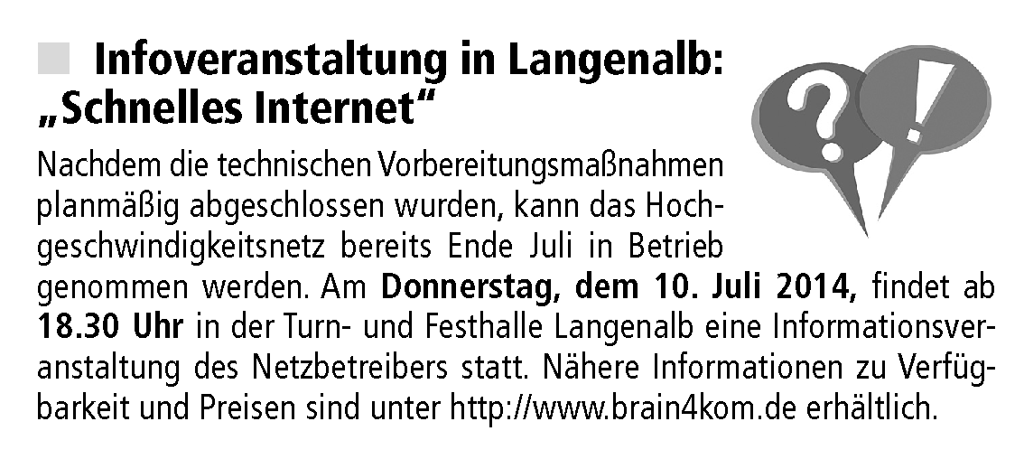 Infoveranstaltung Langenalb am 10.07.2014